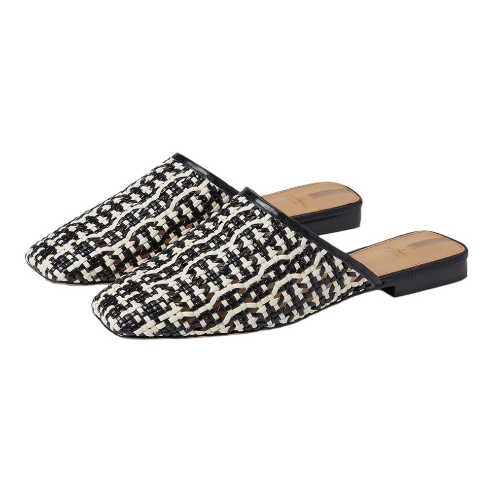 SAM EDELMAN Leona Black/Modern Ivory Mules Size 9 Medium (B, M)